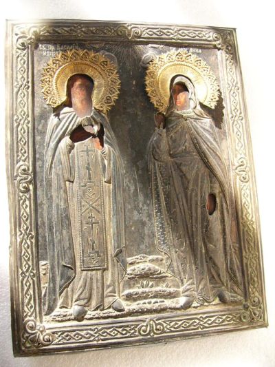 Лот: 10707073. Фото: 1. Икона Св. Мученица Анна и Св... Иконы