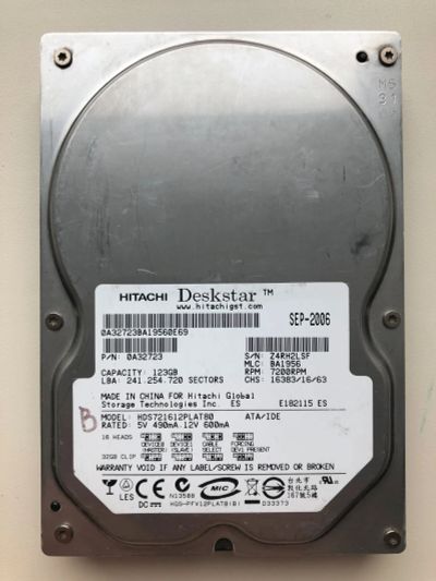 Лот: 19296868. Фото: 1. Неисправный IDE 123Gb Hitachi... Жёсткие диски (HDD)