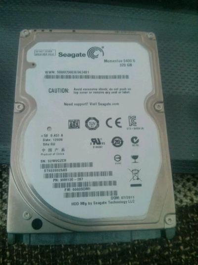 Лот: 9472017. Фото: 1. Seagate 320gb 2.5. Жёсткие диски (HDD)