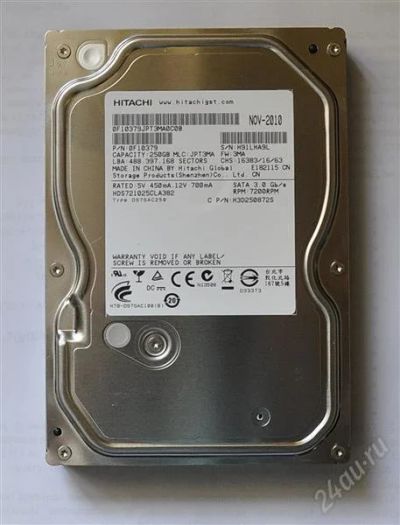 Лот: 2726047. Фото: 1. HDD 250 GB SATA-II 300 Hitachi... Жёсткие диски (HDD)