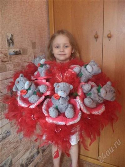 Лот: 2780931. Фото: 1. букет из игрушек мишки теди 1. Сувенирные мелочи