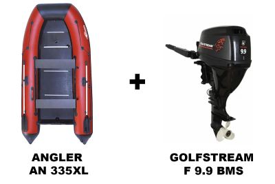 Лот: 25362775. Фото: 1. Лодка ПВХ ANGLER AN 335XL + 4х-тактный... Лодки и катера