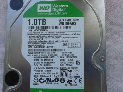Лот: 4451351. Фото: 1. Жесткий диск WD10EARS, неисправный... Жёсткие диски (HDD)