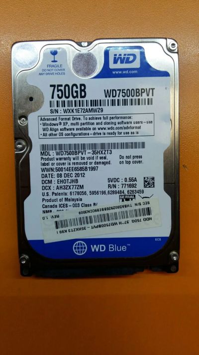 Лот: 12282320. Фото: 1. Б/У жесткий диск HDD для ноутбука... Жёсткие диски (HDD)