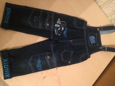 Лот: 7615599. Фото: 1. Джинсовый комбенизон. Новый. Разбираем... Брюки, шорты, джинсы