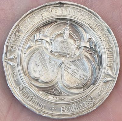 Лот: 15190651. Фото: 1. серебряная медаль 1881 года,Германия. Сувенирные