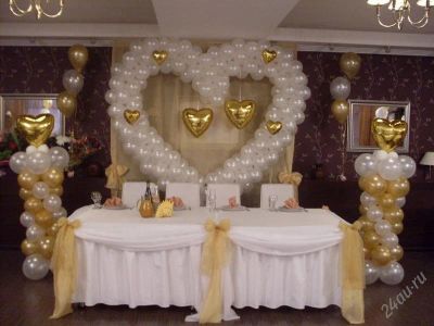 Лот: 2912970. Фото: 1. сердце и колонны из воздушных... Воздушные шары