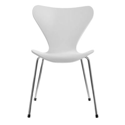 Лот: 21548237. Фото: 1. Стул Seven Style белый с хромированными... Столы, стулья, обеденные группы