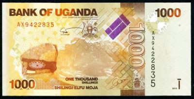 Лот: 6692174. Фото: 1. Уганда 1000 шиллингов 2010-11гг... Африка