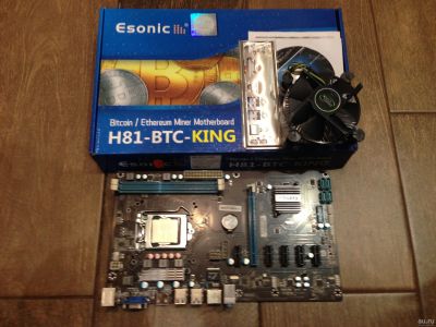 Лот: 13065804. Фото: 1. Комплект мат.плата H81-BTC-KING... Материнские платы