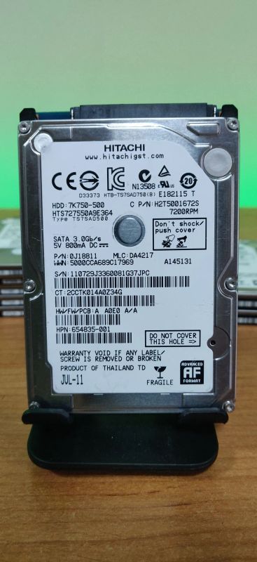 Лот: 22694335. Фото: 1. HDD 500Gb/Hitachi/SATA/2,5"/7200... Жёсткие диски (HDD)