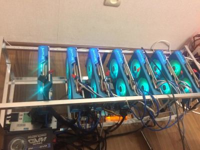 Лот: 10948416. Фото: 1. Ферма 7*rx580 8gb sapphire nitro... Майнинг фермы, товары для майнинга