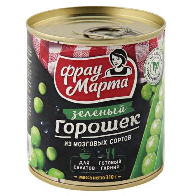 Лот: 16771516. Фото: 1. горошек зеленый Фрау Марта. Консервы