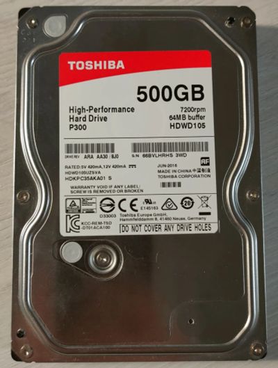 Лот: 19814663. Фото: 1. Жесткий диск 3,5 Toshiba P300... Жёсткие диски (HDD)