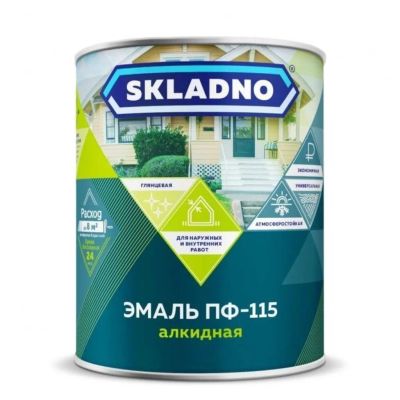 Лот: 24085683. Фото: 1. Эмаль Skladno, ПФ-115 Пром, алкидная... Краски, лаки, растворитель