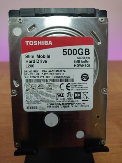 Лот: 22196892. Фото: 1. HDD 500Gb/Toshiba/SATA/2,5"/5400... Жёсткие диски (HDD)