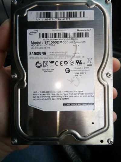 Лот: 9432801. Фото: 1. Жесткий диск 1Tb Samsung. Жёсткие диски (HDD)