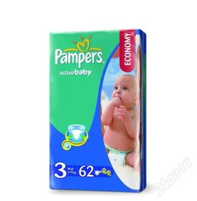 Лот: 2390478. Фото: 1. памперс Active Baby. №62 4-9 КГ. Другое (дети растут)