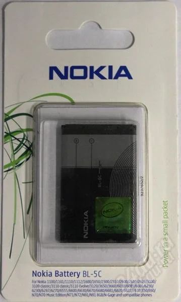 Лот: 1703589. Фото: 1. АКБ ORIG Nokia BL-5c NEW. Аккумуляторы