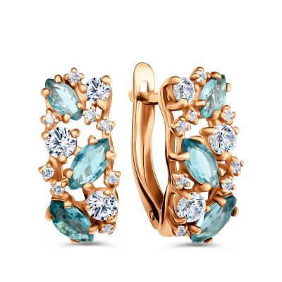 Лот: 23875257. Фото: 1. Серебряные серьги с ювелирными... Серьги, каффы