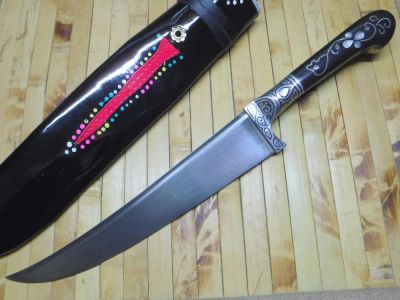 Лот: 6884084. Фото: 1. Узбекский пчак Уз505. ШХ-15, эбонит... Ножи, топоры