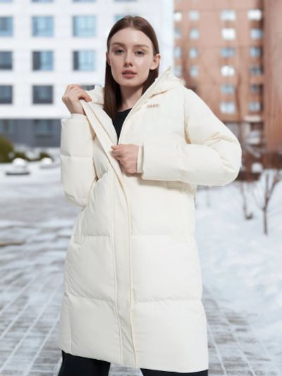 Лот: 24400723. Фото: 1. Пуховик женский Erke, Белый. Другое (спортивная одежда)
