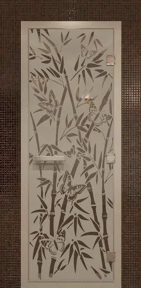 Лот: 13937600. Фото: 1. Дверь стеклянная Сатин «Бамбук... Двери межкомнатные
