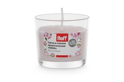 Лот: 23679403. Фото: 1. Свеча в стакане HOFF Пион. Свечи