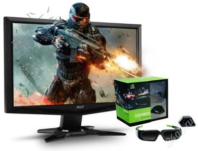 Лот: 2559182. Фото: 1. 3D-монитор Acer GD245HQ + беспроводные... ЖК-мониторы