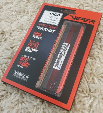 Лот: 18376894. Фото: 1. Память DDR4 2x8Gb 3200MHz Patriot... Оперативная память