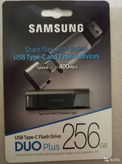 Лот: 17754583. Фото: 1. USB Flash флэшка 256Gb Samsung... USB-флеш карты
