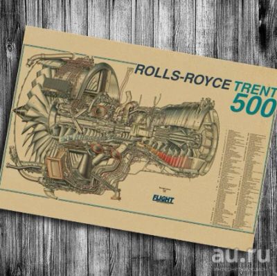 Лот: 15262171. Фото: 1. Постер rolls royce trent 500 40... Аксессуары