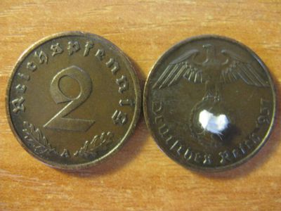Лот: 10741423. Фото: 1. Германия 2 рейхспфеннига 1937... Германия и Австрия