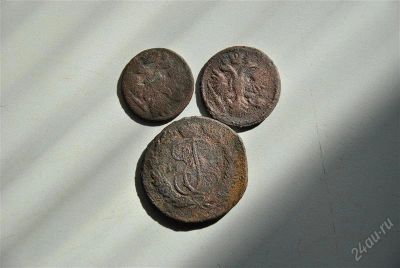 Лот: 2899334. Фото: 1. Деньга+копейки Екатерины. Россия до 1917 года