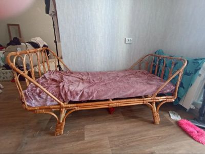 Лот: 25518695. Фото: 1. Кровать из ротанга (плетёная... Кровати