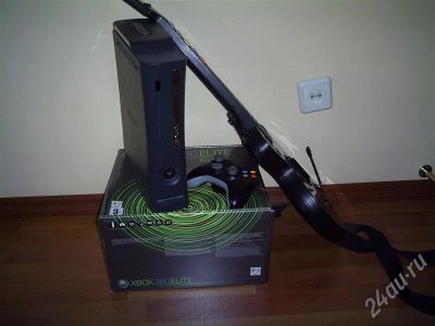 Лот: 352705. Фото: 1. Xbox 360 elite+гитара+70 игр... Игровые приставки, консоли