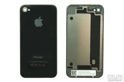Лот: 10152397. Фото: 1. Задняя крышка Apple iPhone 4 черная... Корпуса, клавиатуры, кнопки