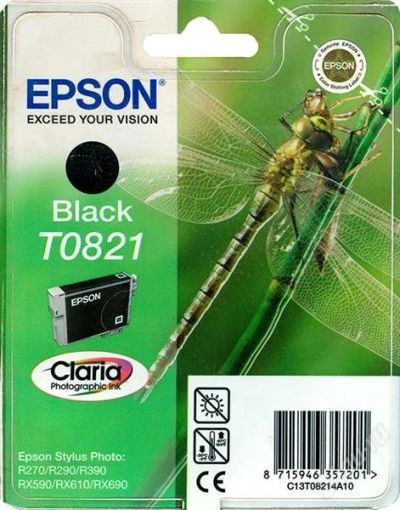 Лот: 2311703. Фото: 1. Картридж Epson T0821 Black (чёрный... Картриджи, расходные материалы