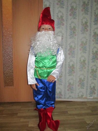 Лот: 5951630. Фото: 1. Новогодний костюм гнома. Детские карнавальные, праздничные костюмы