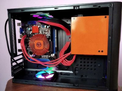 Лот: 17580264. Фото: 1. Black AeroCool + Orange БП 350W. Корпуса, блоки питания