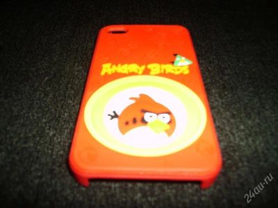 Лот: 2291540. Фото: 1. Чехол на IPhone 4 красный с эмблемой. Чехлы, бамперы