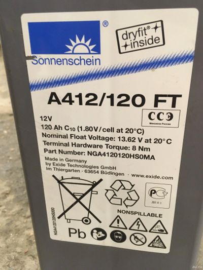 Лот: 15516299. Фото: 1. Аккумулятор Sonnenschein A412... Аккумуляторы