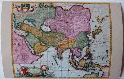 Лот: 17949458. Фото: 1. Открытка Средневековая карта Азии... Настольные игры, карты