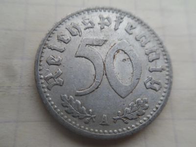 Лот: 23265724. Фото: 1. Германия 3 рейх 50 рейхспфеннигов... Германия и Австрия