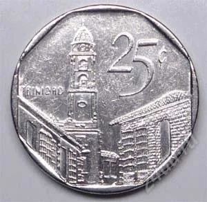 Лот: 1576856. Фото: 1. Куба. 25 сентаво 2001г. Америка