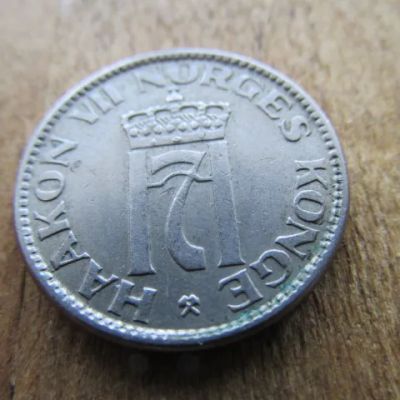 Лот: 24699045. Фото: 1. Монета 50 эре оре Норвегия 1957... Европа