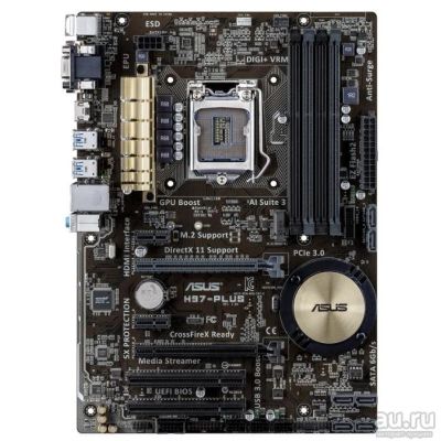 Лот: 7166692. Фото: 1. Мат. плата S1150 H97 Asus H97-plus. Материнские платы