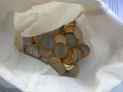 Лот: 12671726. Фото: 1. 10 руб.х500 штук. Денег Мешок... Россия после 1991 года