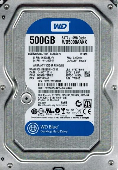 Лот: 6068875. Фото: 1. 500Gb Жесткий диск Western Digital... Жёсткие диски (HDD)