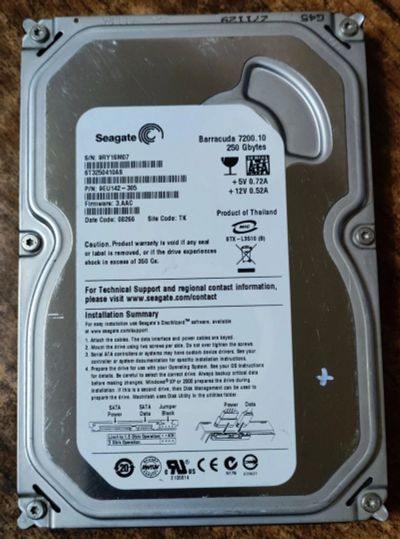 Лот: 19071997. Фото: 1. 3.5" Sata-II 250Gb Seagate ST3250410AS. Жёсткие диски (HDD)